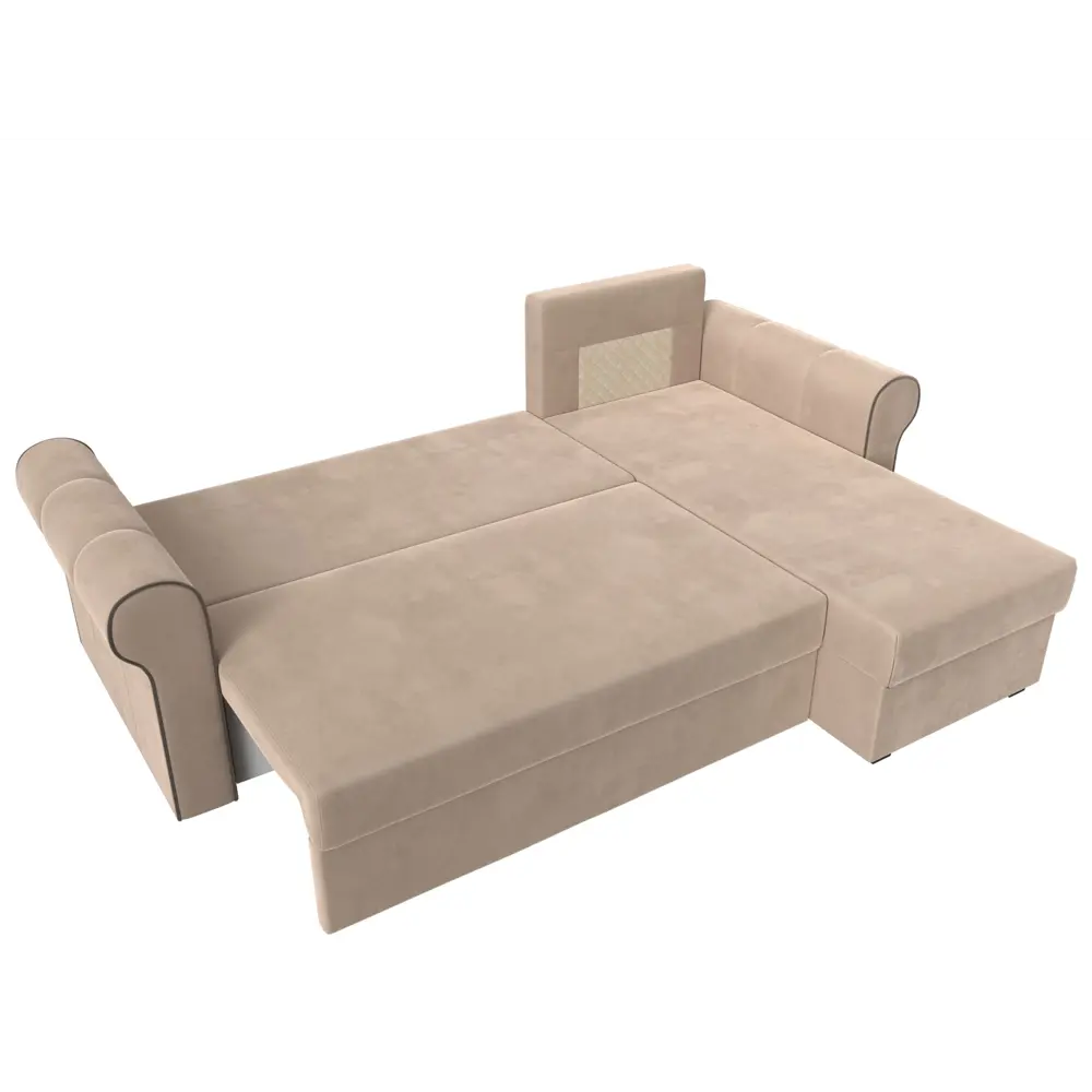 Фото 8 Диван Лига Диванов Рейн 112573 233x78x141 см велюр цвет бежевый