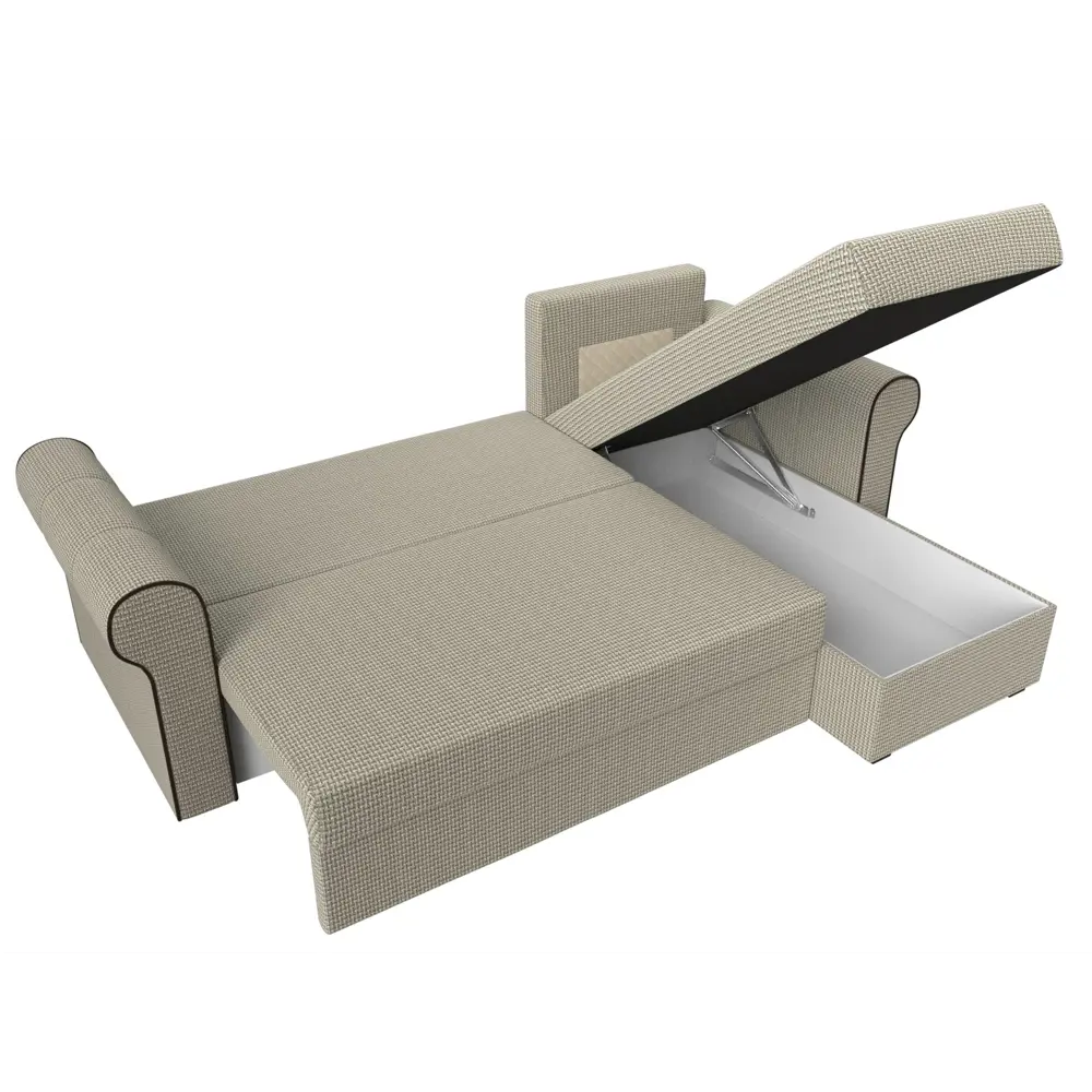 Фото Диван Лига Диванов Рейн 112590 233x78x141 см рогожка цвет бежевый