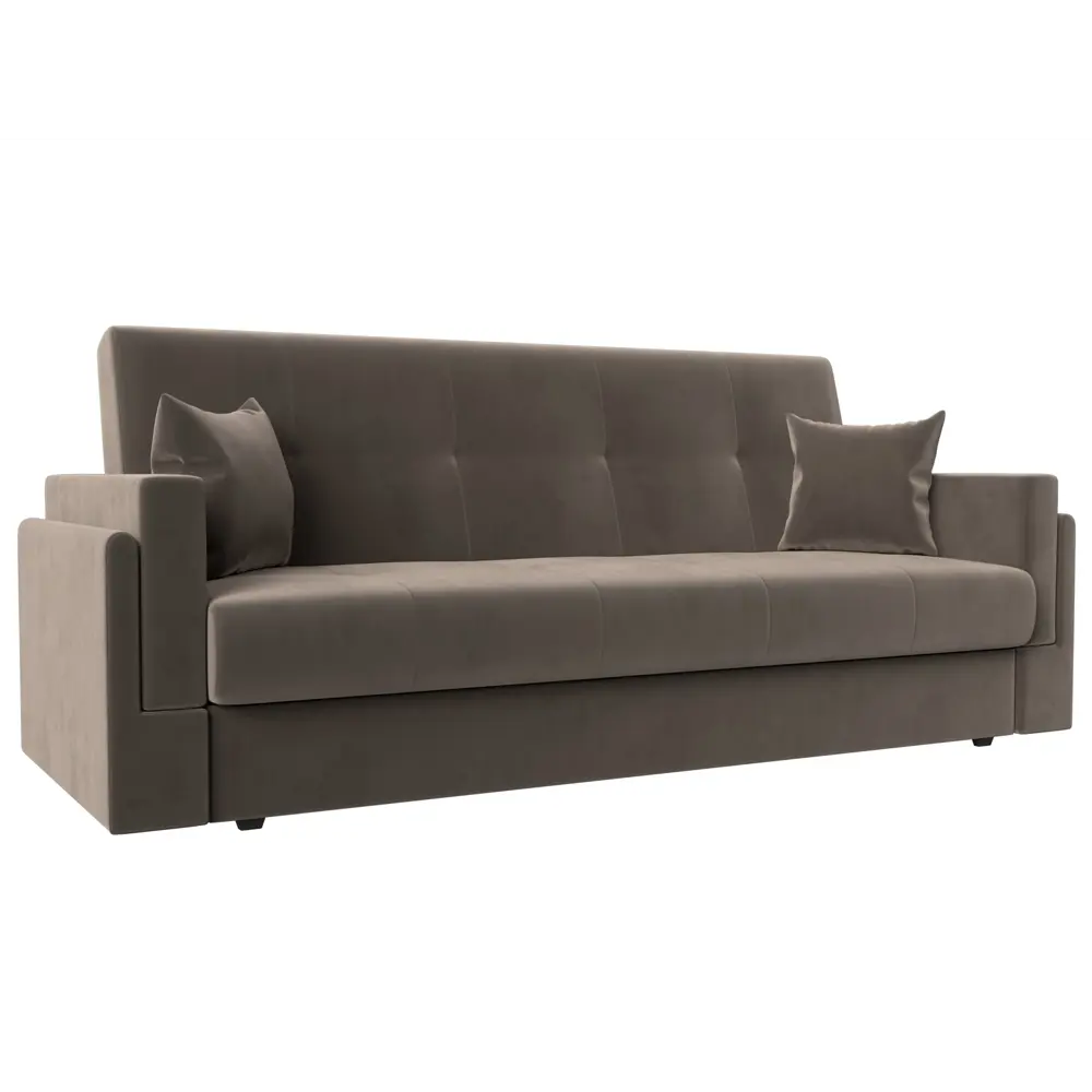 Фото Диван-книжка Лига диванов Лига-015 117899 216x90x83 см велюр цвет коричневый