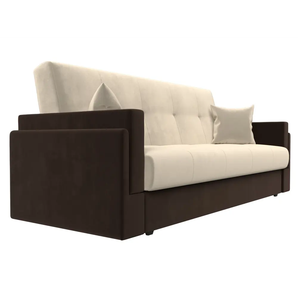 Фото 4 Диван-книжка Лига диванов Лига-015 117919 216x90x83 см вельвет цвет бежевый/коричневый