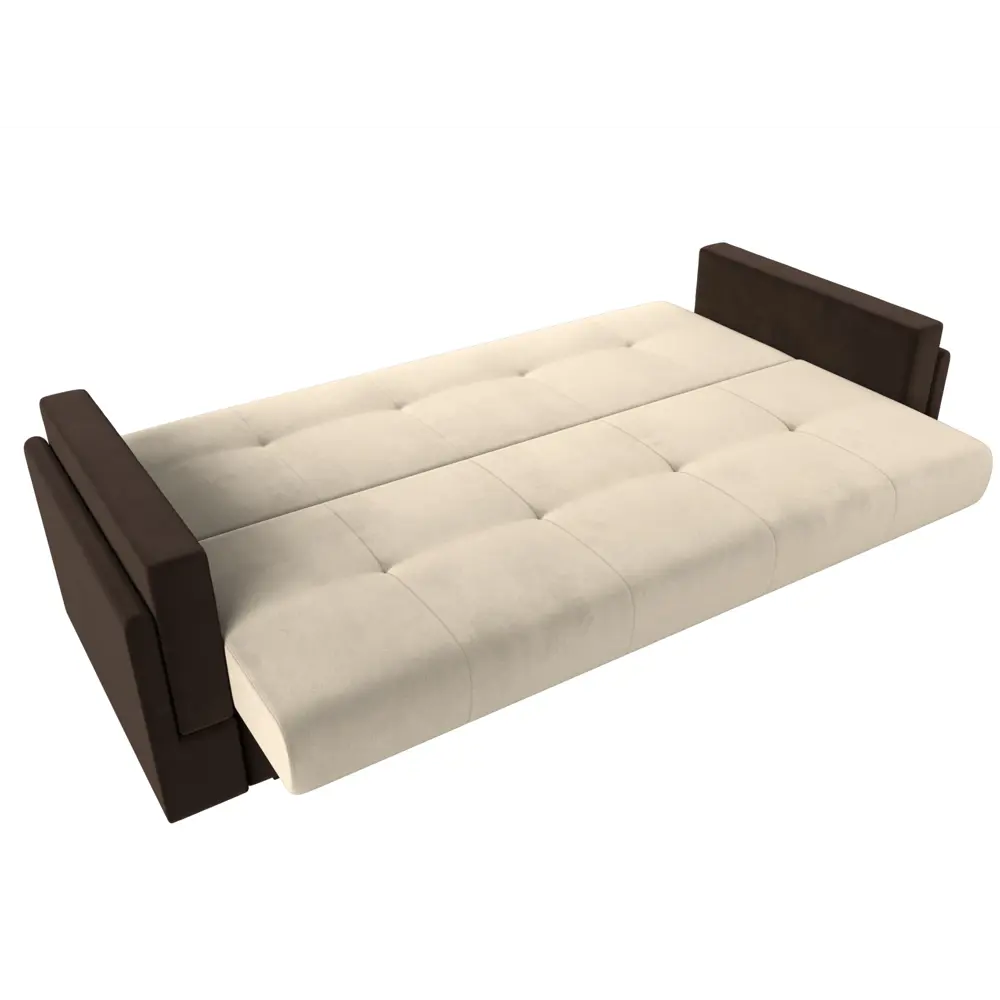 Фото 6 Диван-книжка Лига диванов Лига-015 117919 216x90x83 см вельвет цвет бежевый/коричневый