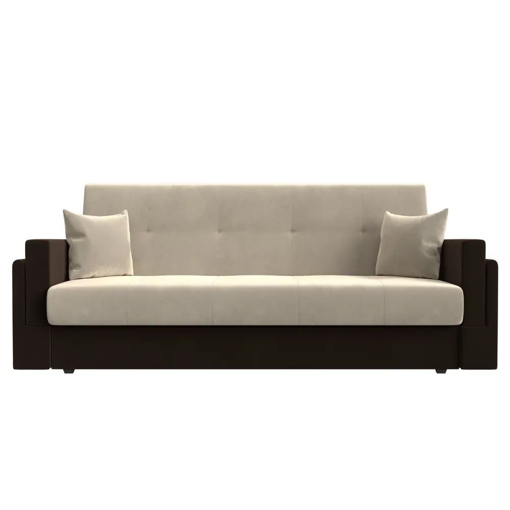 Фото 2 Диван-книжка Лига диванов Лига-015 117919 216x90x83 см вельвет цвет бежевый/коричневый