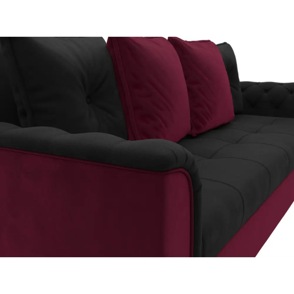 Фото 3 Диван Лига Диванов Сиеста 113147 228x83x79 см вельвет цвет черный