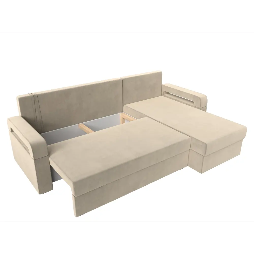 Фото 7 Диван Лига Диванов Гермес Лайт 112717 231x90x141 см вельвет цвет бежевый