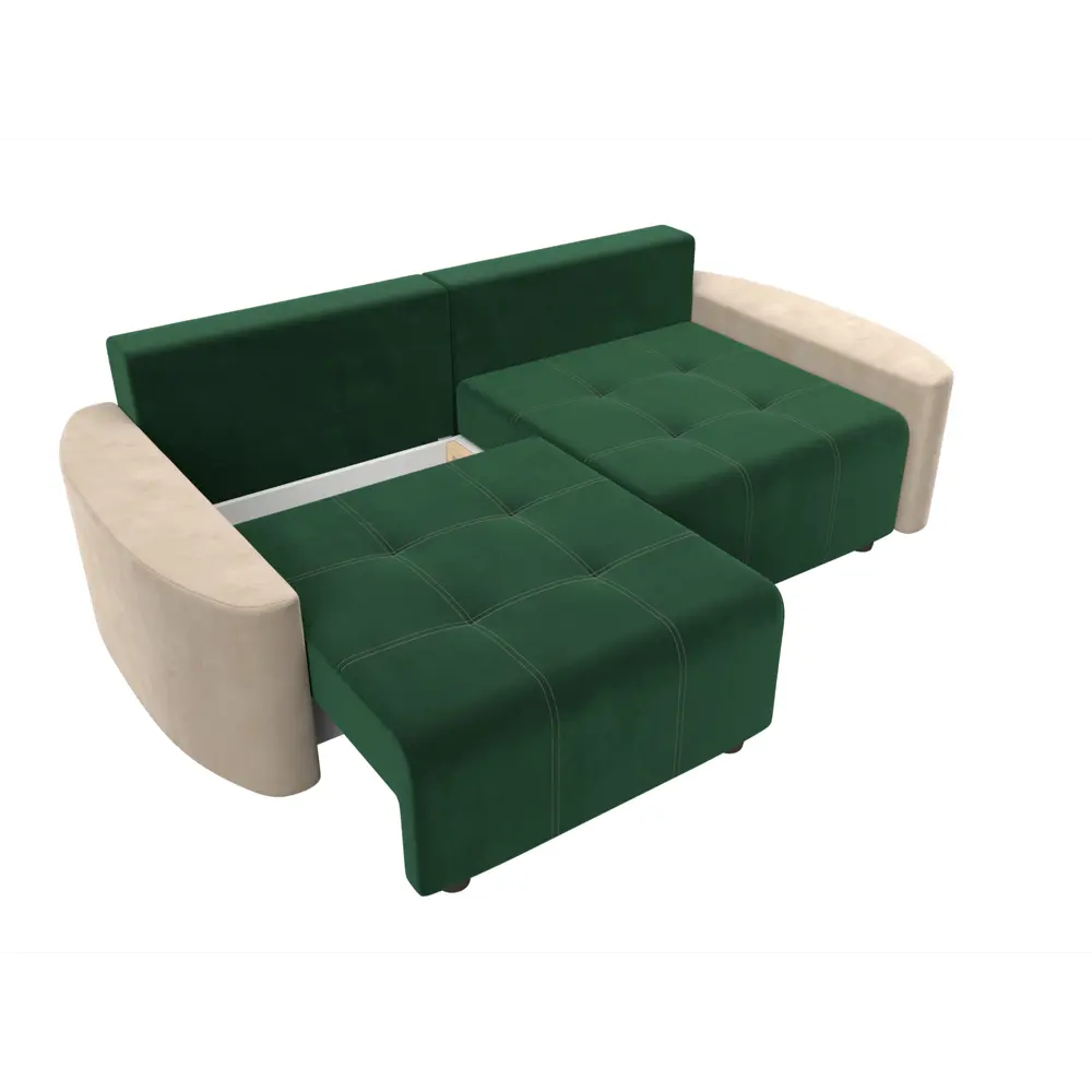 Фото 8 Диван Лига Диванов Бристоль 107168 295x79x148 см велюр цвет зеленый