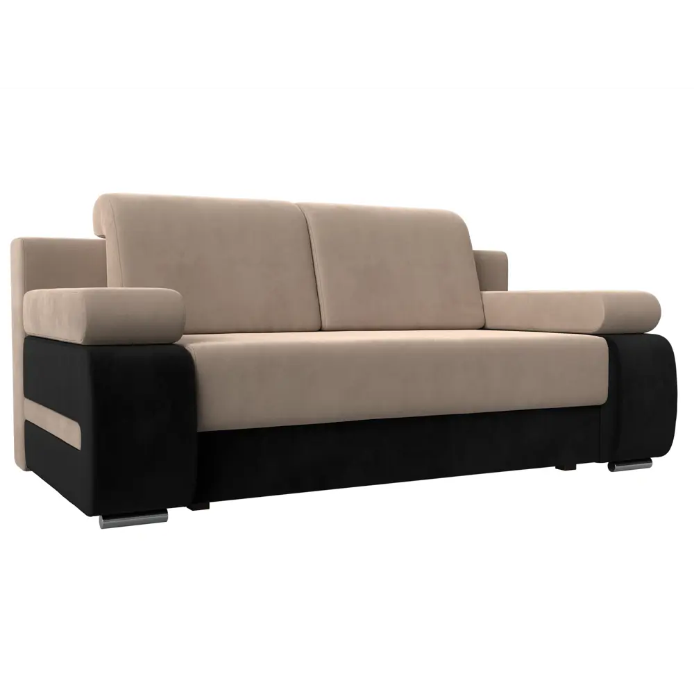 Фото Диван Лига Диванов Денвер 115525 202x100x106 см велюр цвет бежевый/черный Фото Диван Лига Диванов Денвер 115525 202x100x106 см велюр цвет бежевый/черный