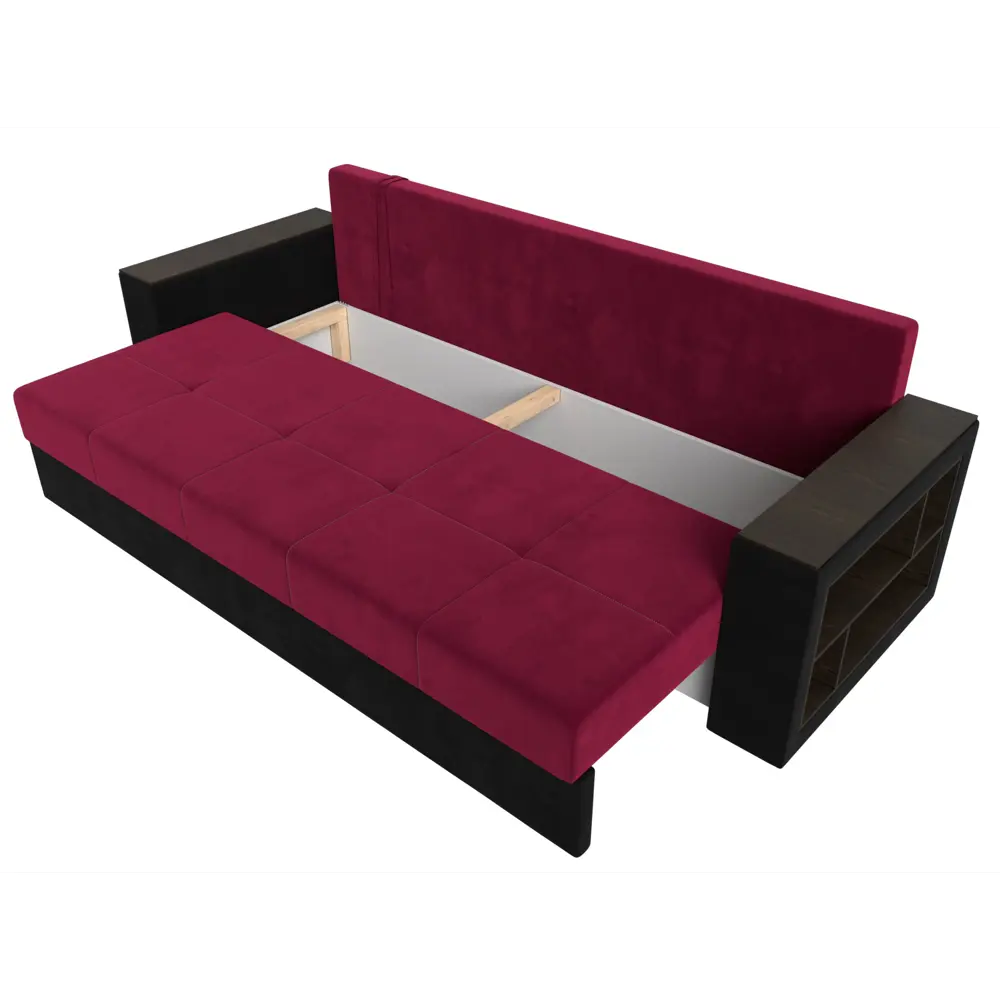 Фото 7 Диван Лига Диванов Дубай Лайт 114363 232x85x80 см вельвет цвет красный