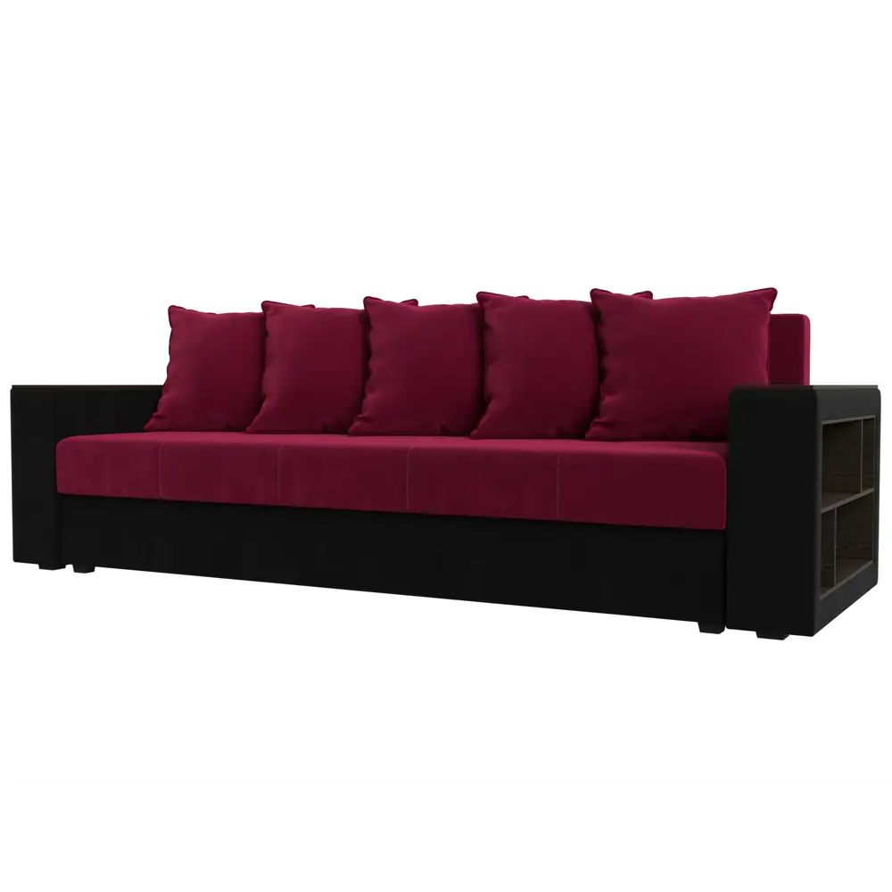 Фото Диван Лига Диванов Дубай Лайт 114363 232x85x80 см вельвет цвет красный