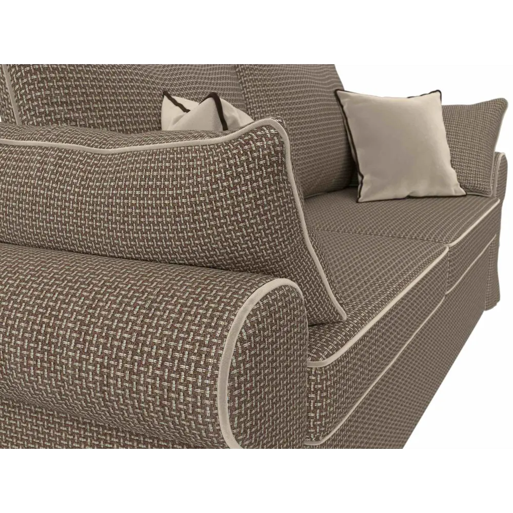 Фото 4 Диван Лига Диванов Элис 110326 251x83x101 см рогожка цвет бежевый/коричневый