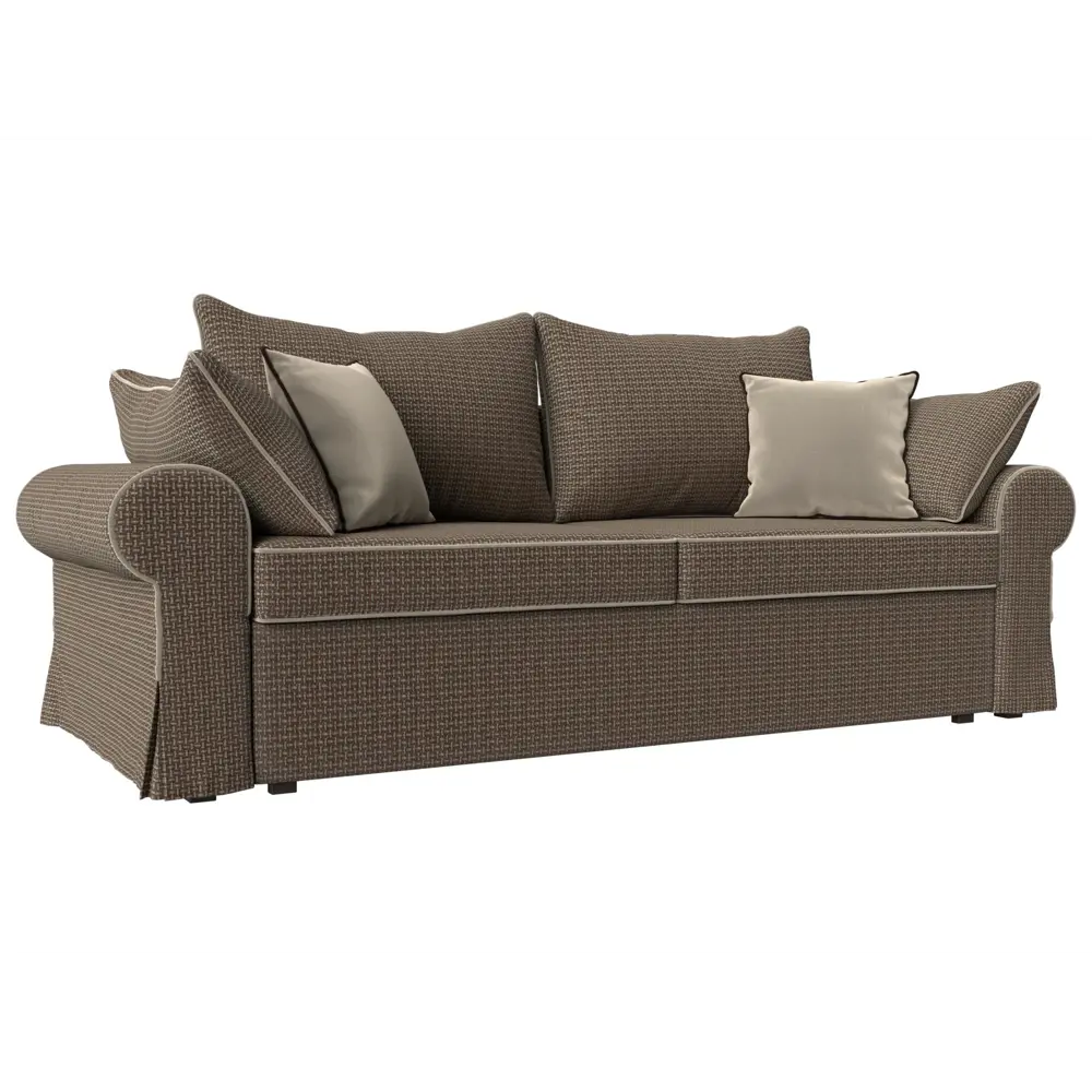 Фото Диван Лига Диванов Элис 110326 251x83x101 см рогожка цвет бежевый/коричневый