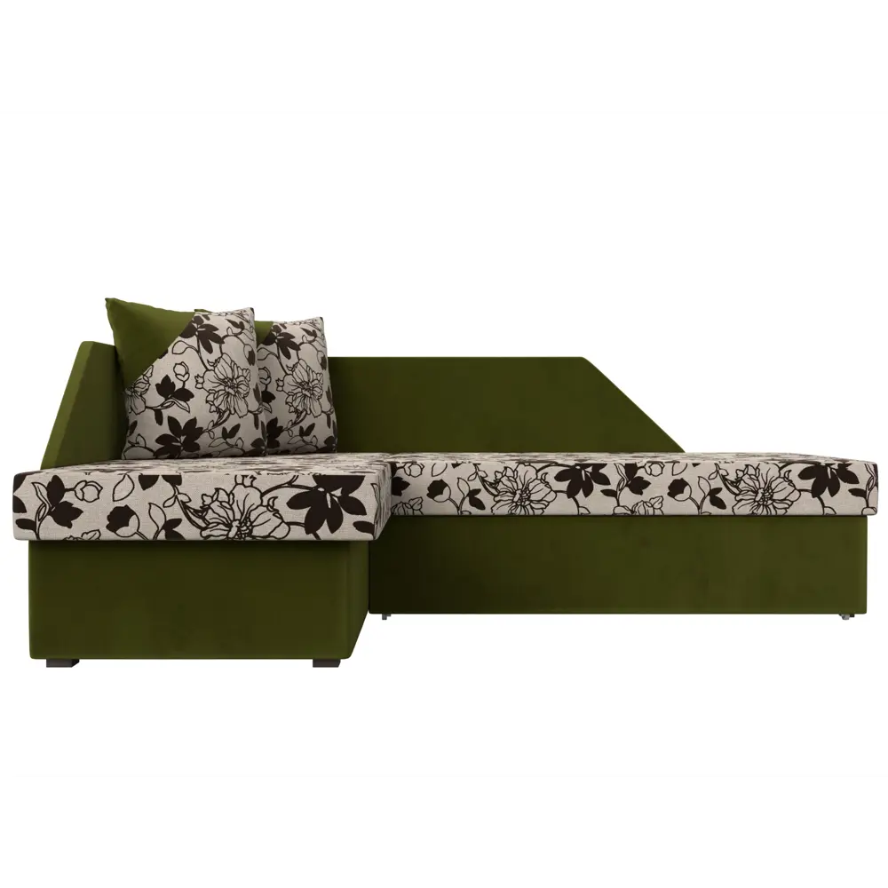 Фото 2 Диван Лига Диванов Андора 102661L 205x75x153 см рогожка цвет бежевый/зеленый