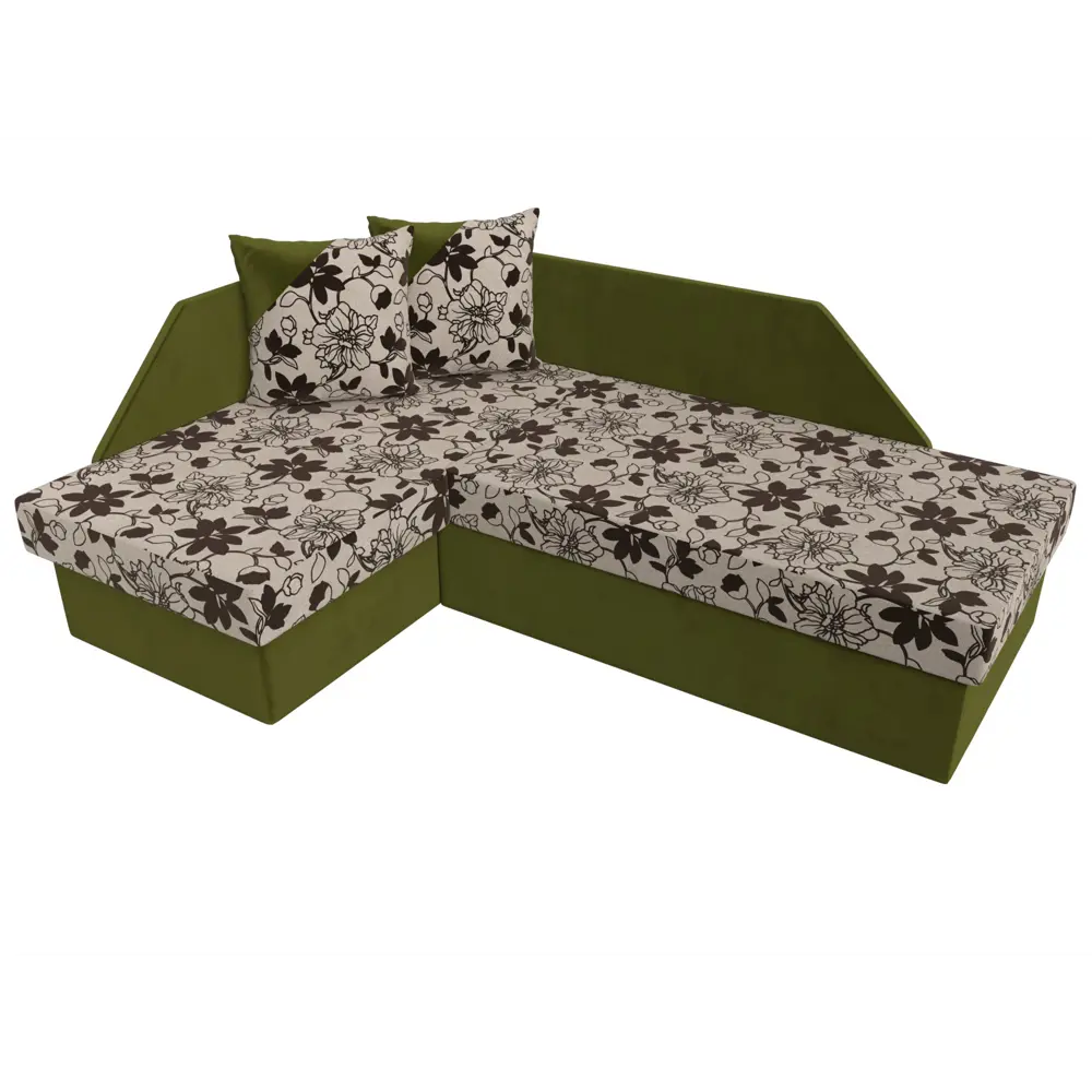 Фото 6 Диван Лига Диванов Андора 102661L 205x75x153 см рогожка цвет бежевый/зеленый