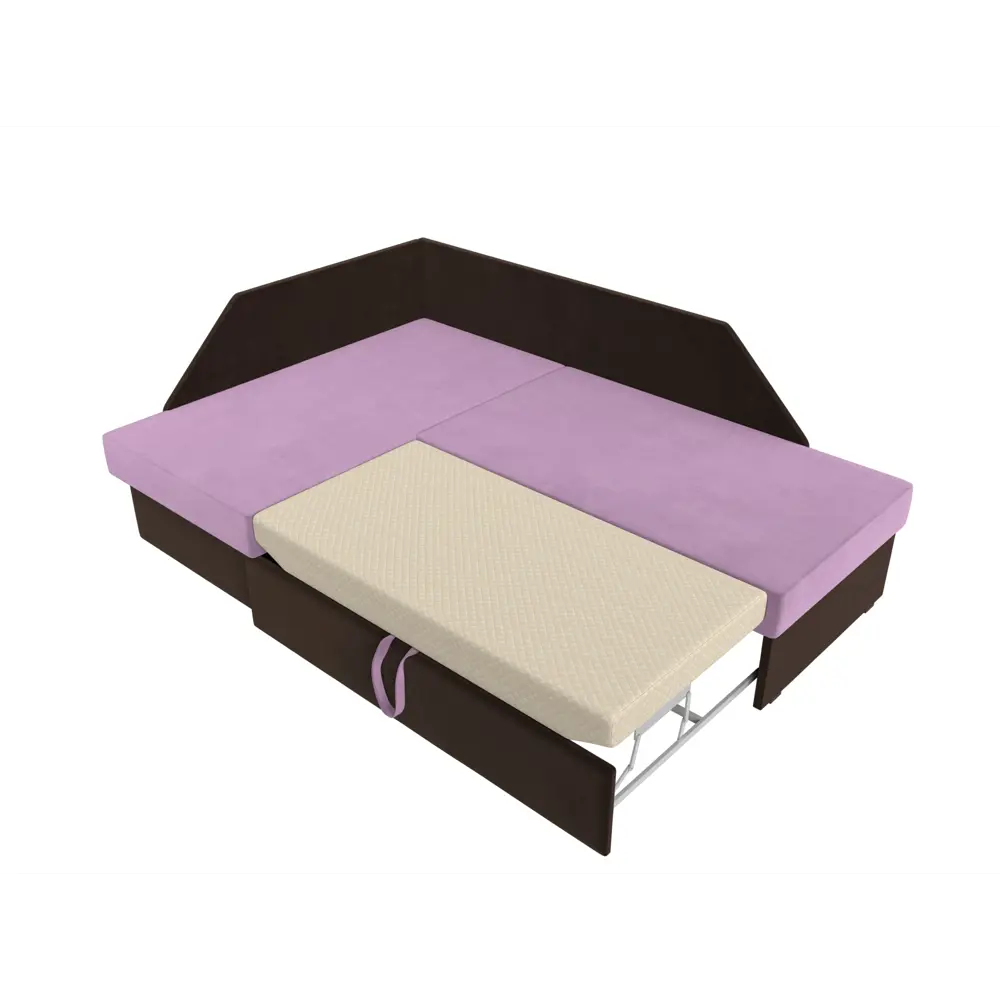 Фото 7 Диван Лига Диванов Андора 119731L 205x75x153 см вельвет цвет коричневый/фиолетовый