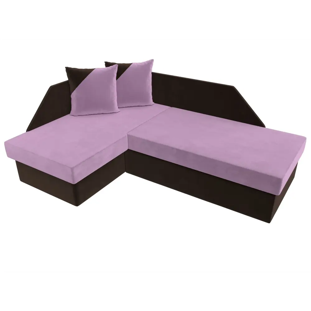 Фото 6 Диван Лига Диванов Андора 119731L 205x75x153 см вельвет цвет коричневый/фиолетовый