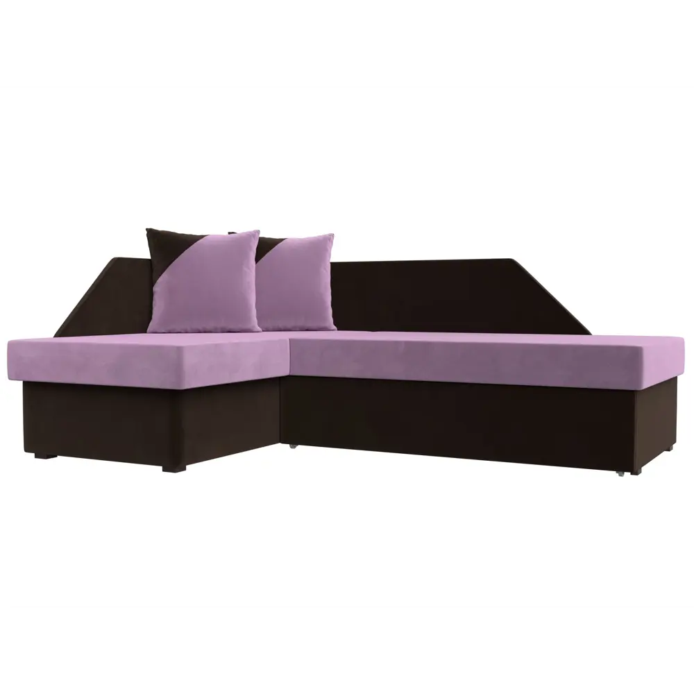 Фото Диван Лига Диванов Андора 119731L 205x75x153 см вельвет цвет коричневый/фиолетовый