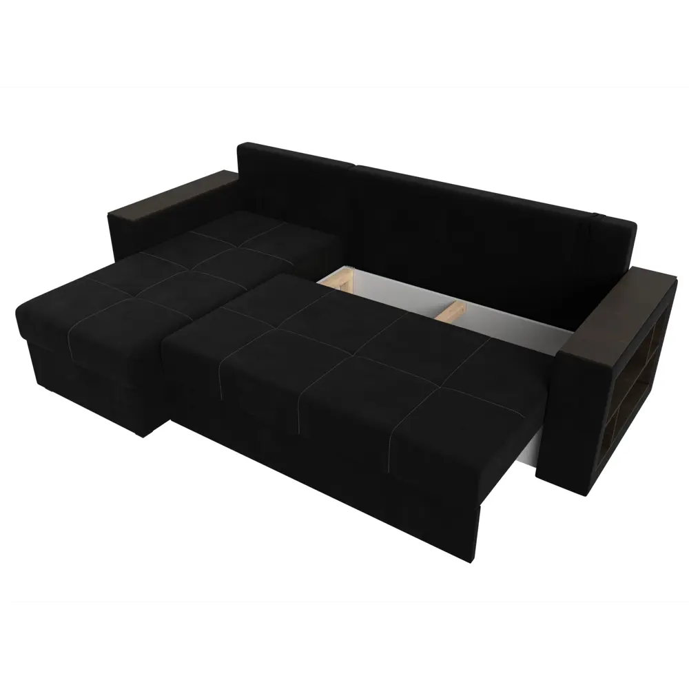 Фото 7 Диван угловой Дубай Лайт левый угол Лига диванов 114170L 236x85x140 см микровельвет цвет черный Фото 7 Диван угловой Дубай Лайт левый угол Лига диванов 114170L 236x85x140 см микровельвет цвет черный