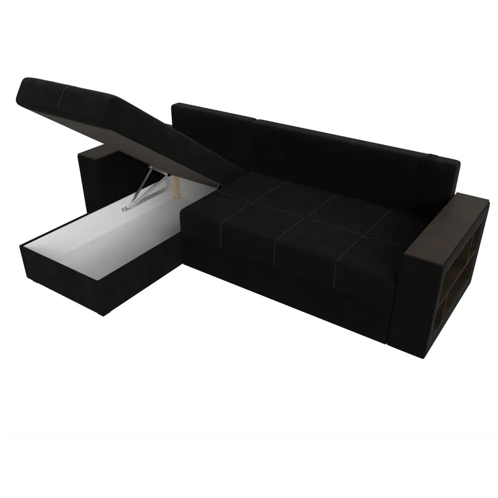 Фото 9 Диван угловой Дубай Лайт левый угол Лига диванов 114170L 236x85x140 см микровельвет цвет черный Фото 9 Диван угловой Дубай Лайт левый угол Лига диванов 114170L 236x85x140 см микровельвет цвет черный