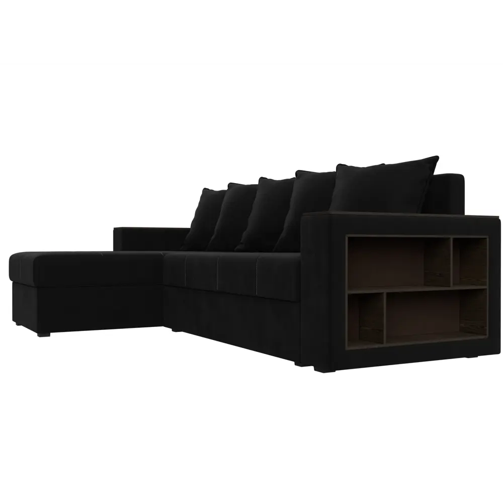 Фото 4 Диван угловой Дубай Лайт левый угол Лига диванов 114170L 236x85x140 см микровельвет цвет черный Фото 4 Диван угловой Дубай Лайт левый угол Лига диванов 114170L 236x85x140 см микровельвет цвет черный