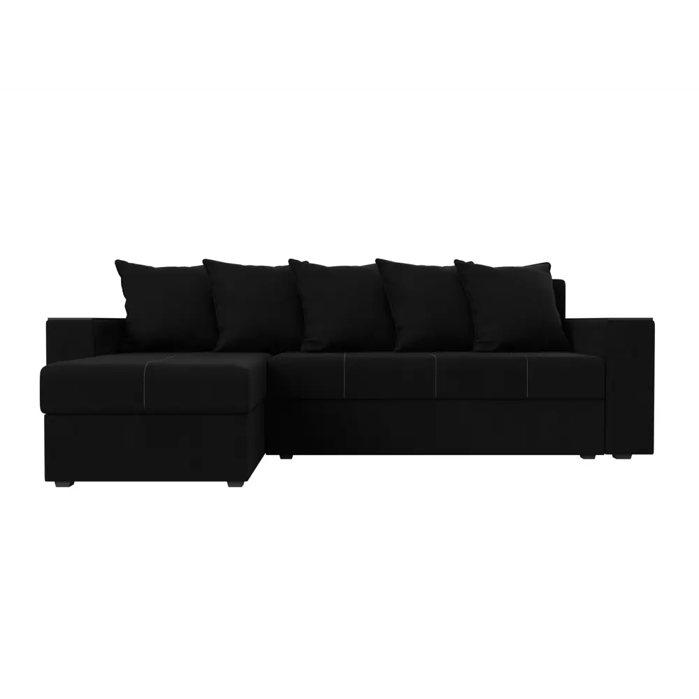 Фото 2 Диван угловой Дубай Лайт левый угол Лига диванов 114170L 236x85x140 см микровельвет цвет черный Фото 2 Диван угловой Дубай Лайт левый угол Лига диванов 114170L 236x85x140 см микровельвет цвет черный