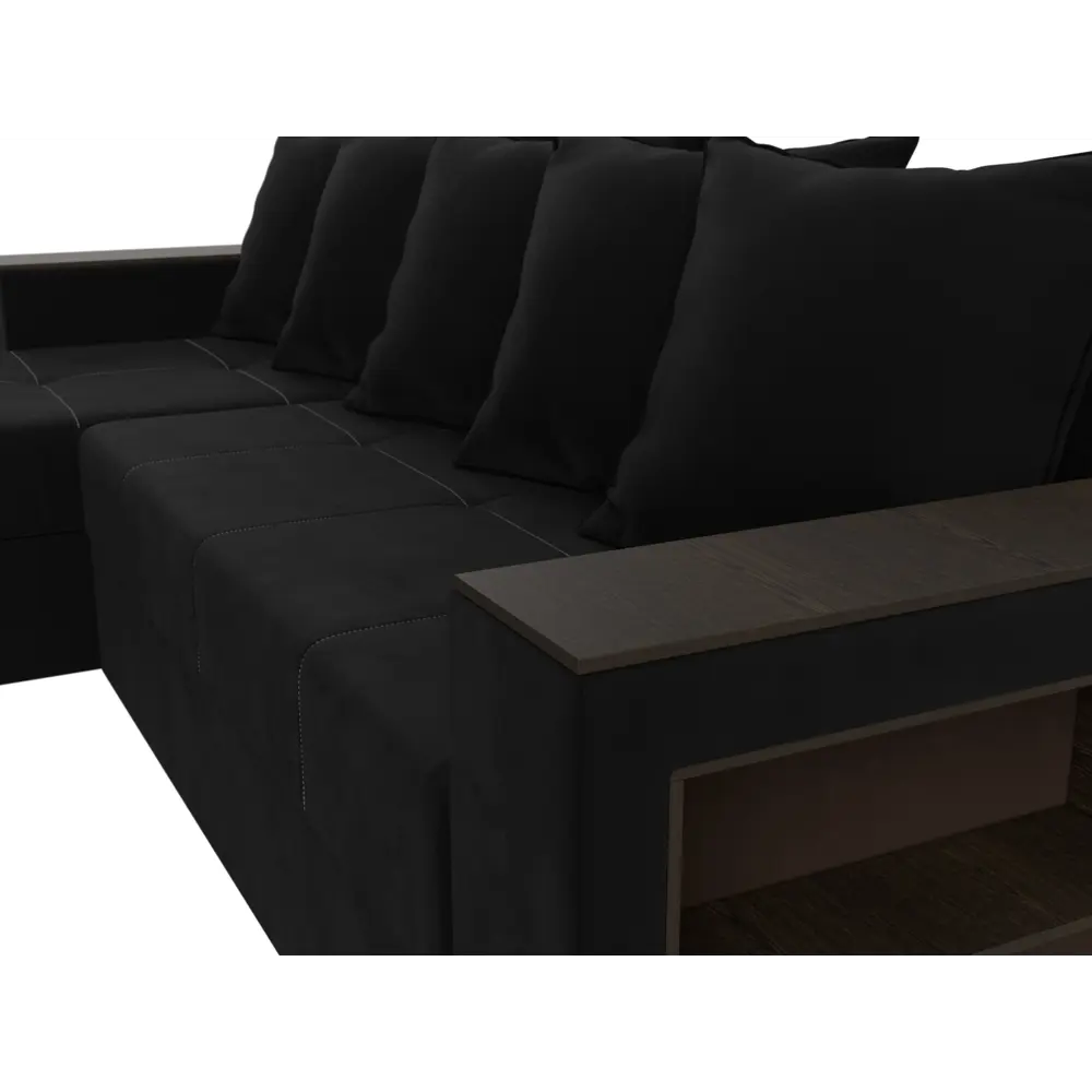 Фото 3 Диван угловой Дубай Лайт левый угол Лига диванов 114170L 236x85x140 см микровельвет цвет черный Фото 3 Диван угловой Дубай Лайт левый угол Лига диванов 114170L 236x85x140 см микровельвет цвет черный