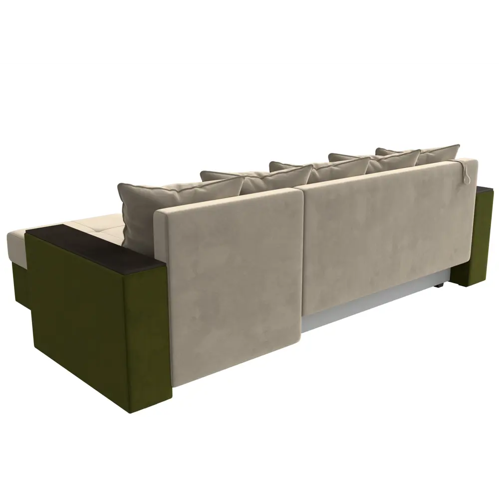 Фото 5 Диван Лига Диванов Дубай Лайт 114178 241x80x140 см вельвет цвет бежевый/зеленый