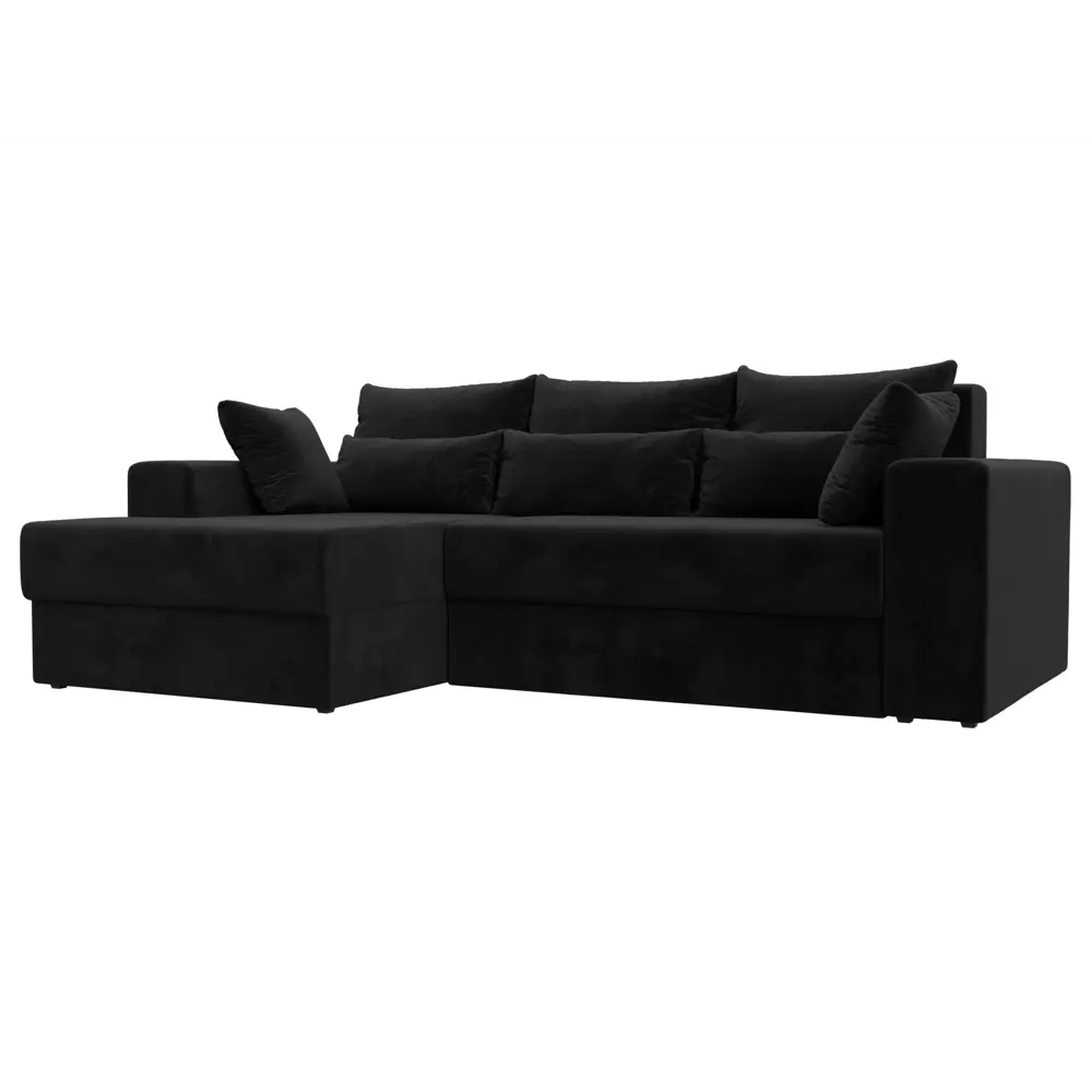 Фото 2 Диван угловой Майами левый угол Лига диванов 114924L 254x96x164 см велюр цвет черный Фото 2 Диван угловой Майами левый угол Лига диванов 114924L 254x96x164 см велюр цвет черный