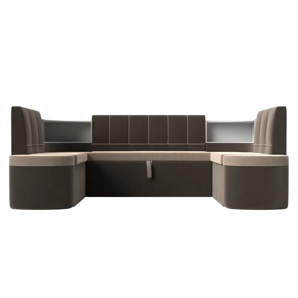 Фото 3 Диван кухонный Лига Диванов Тефида 114202 250x86x147 см велюр цвет коричневый