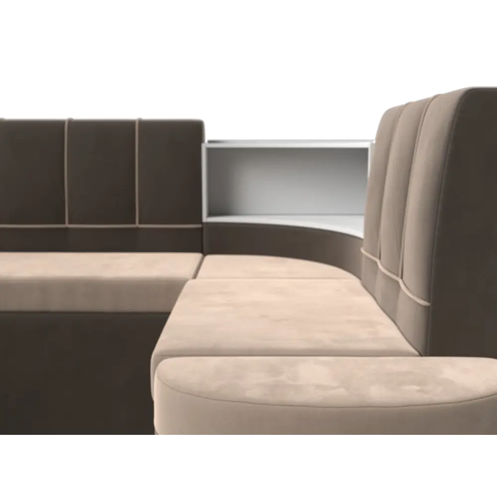 Фото 4 Диван кухонный Лига Диванов Тефида 114202 250x86x147 см велюр цвет коричневый