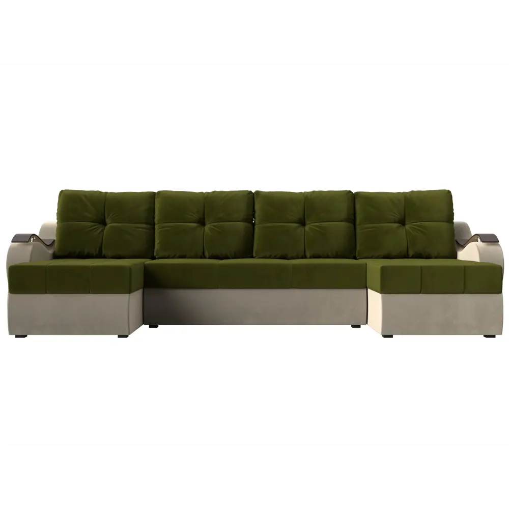 Фото 2 Диван Лига Диванов Меркурий 100327 304x88x150 см вельвет цвет зеленый