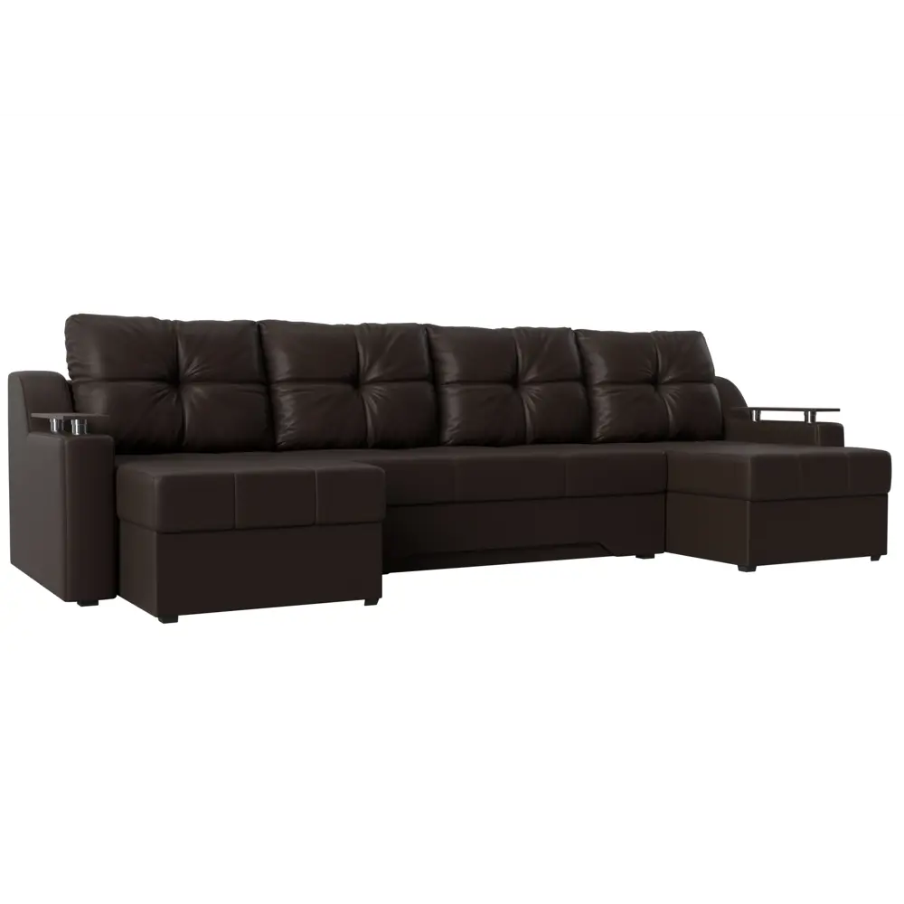 Фото Диван Лига Диванов Сенатор 28919 300x85x150 см искусственная кожа цвет коричневый Фото Диван Лига Диванов Сенатор 28919 300x85x150 см искусственная кожа цвет коричневый