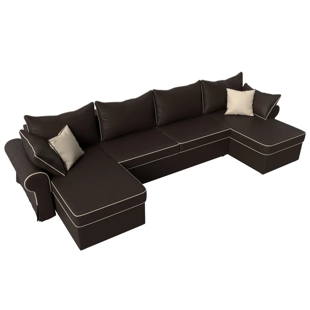 Фото 2 Диван Лига Диванов Элис 110302 336x83x157 см искусственная кожа цвет коричневый Фото 2 Диван Лига Диванов Элис 110302 336x83x157 см искусственная кожа цвет коричневый