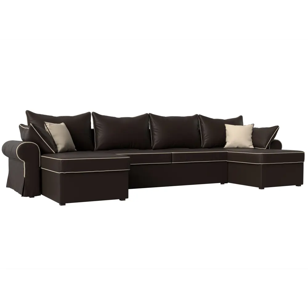 Фото Диван Лига Диванов Элис 110302 336x83x157 см искусственная кожа цвет коричневый Фото Диван Лига Диванов Элис 110302 336x83x157 см искусственная кожа цвет коричневый