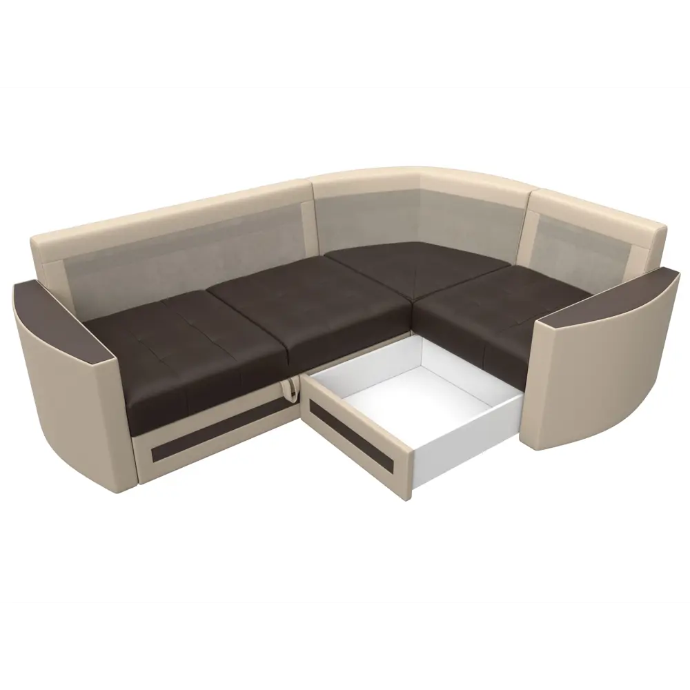 Фото 8 Диван Лига Диванов Белла 117663 233x90x169 см искусственная кожа цвет бежевый/коричневый Фото 8 Диван Лига Диванов Белла 117663 233x90x169 см искусственная кожа цвет бежевый/коричневый