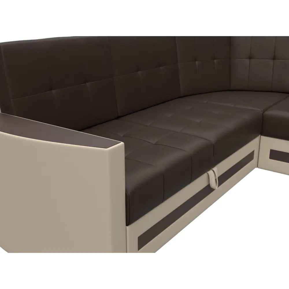 Фото 3 Диван Лига Диванов Белла 117663 233x90x169 см искусственная кожа цвет бежевый/коричневый Фото 3 Диван Лига Диванов Белла 117663 233x90x169 см искусственная кожа цвет бежевый/коричневый