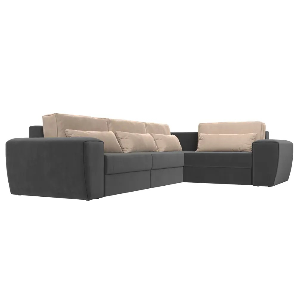 Фото 9 Диван Лига Диванов Лига-008 118720 340x94x242 см велюр цвет бежевый/серый Фото 9 Диван Лига Диванов Лига-008 118720 340x94x242 см велюр цвет бежевый/серый