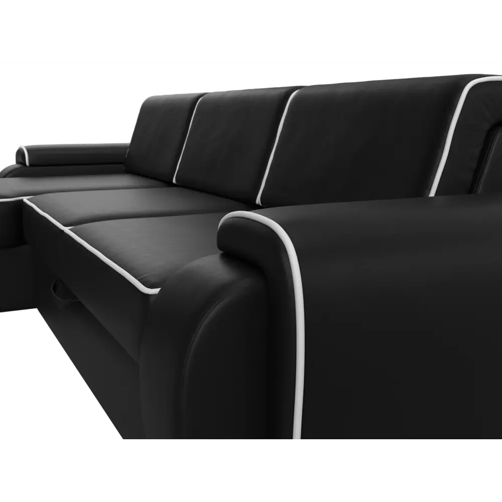 Фото 4 Диван Лига Диванов Лига-025 119233L 268x88x160 см искусственная кожа цвет черный