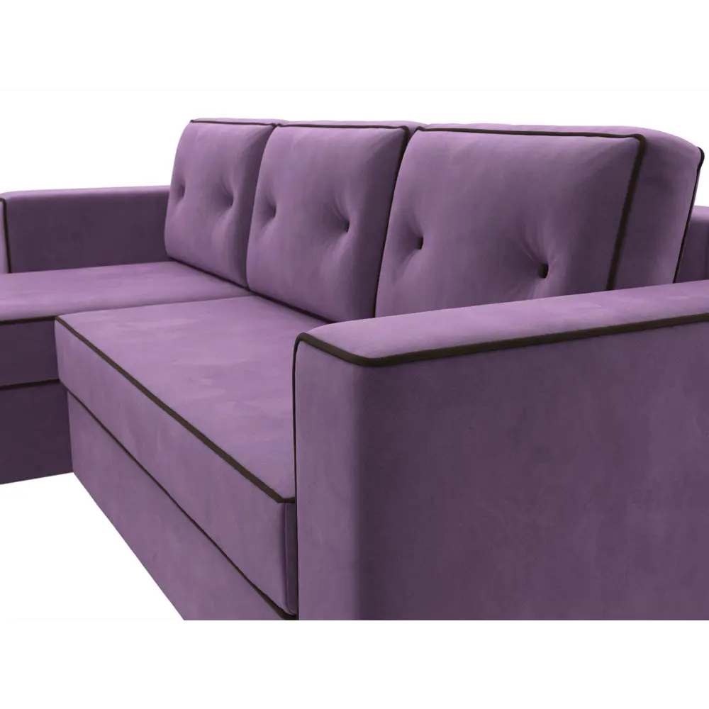 Фото 3 Диван Лига Диванов Принстон 110844L 244x85x150 см вельвет цвет фиолетовый Фото 3 Диван Лига Диванов Принстон 110844L 244x85x150 см вельвет цвет фиолетовый