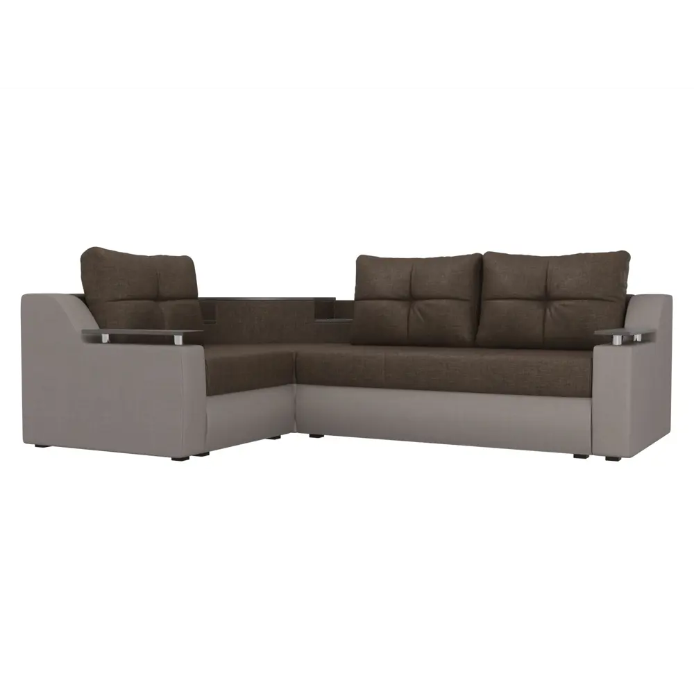 Фото Диван Лига Диванов Тесей 107637L 254x74x184 см рогожка цвет коричневый/бежевый