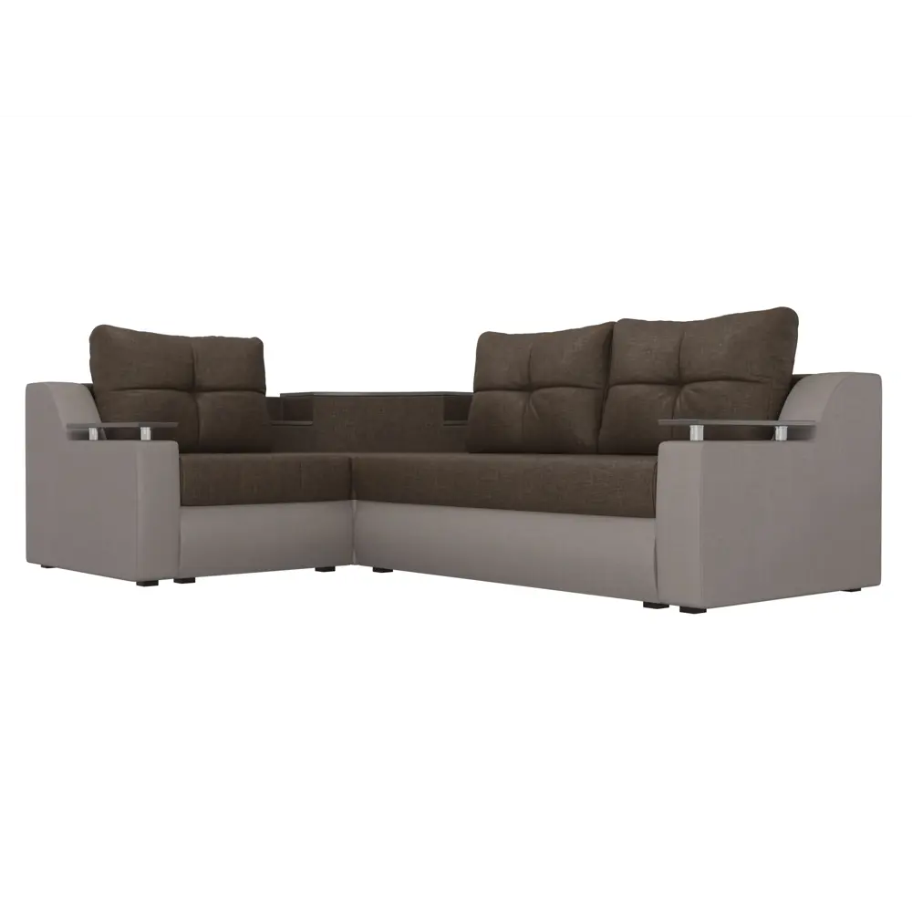 Фото 5 Диван Лига Диванов Тесей 107637L 254x74x184 см рогожка цвет коричневый/бежевый Фото 5 Диван Лига Диванов Тесей 107637L 254x74x184 см рогожка цвет коричневый/бежевый