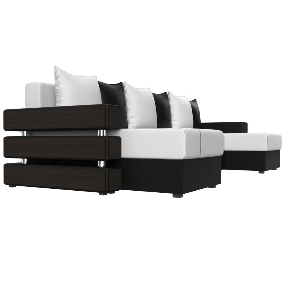 Фото 4 Диван Лига Диванов Венеция 100055 300x85x150 см искусственная кожа цвет белый/черный Фото 4 Диван Лига Диванов Венеция 100055 300x85x150 см искусственная кожа цвет белый/черный