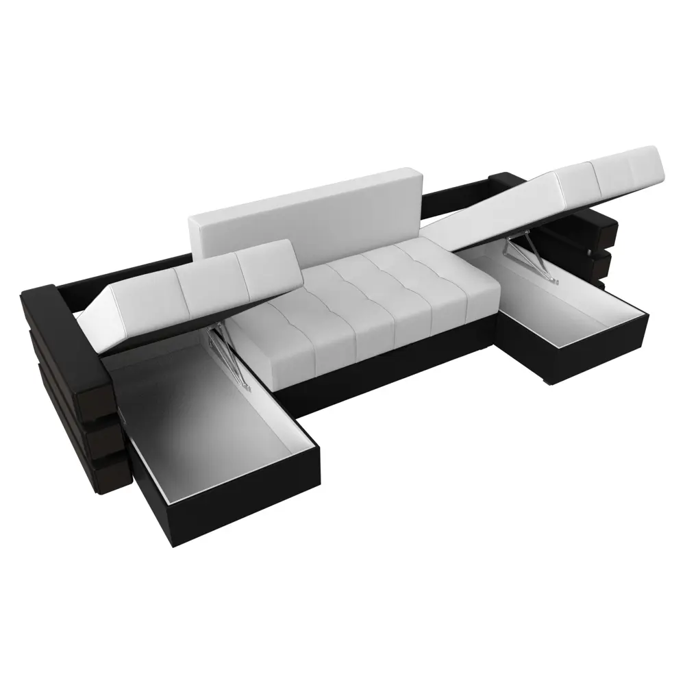 Фото 9 Диван Лига Диванов Венеция 100055 300x85x150 см искусственная кожа цвет белый/черный Фото 9 Диван Лига Диванов Венеция 100055 300x85x150 см искусственная кожа цвет белый/черный