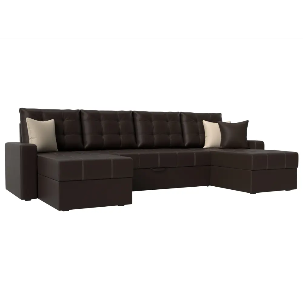 Фото Диван Лига Диванов Ливерпуль 31476 300x90x155 см искусственная кожа цвет коричневый Фото Диван Лига Диванов Ливерпуль 31476 300x90x155 см искусственная кожа цвет коричневый