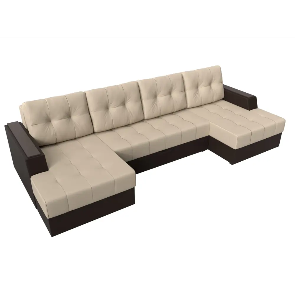 Фото 6 Диван Лига Диванов Эмир 27996 312x85x150 см искусственная кожа цвет бежевый/коричневый Фото 6 Диван Лига Диванов Эмир 27996 312x85x150 см искусственная кожа цвет бежевый/коричневый