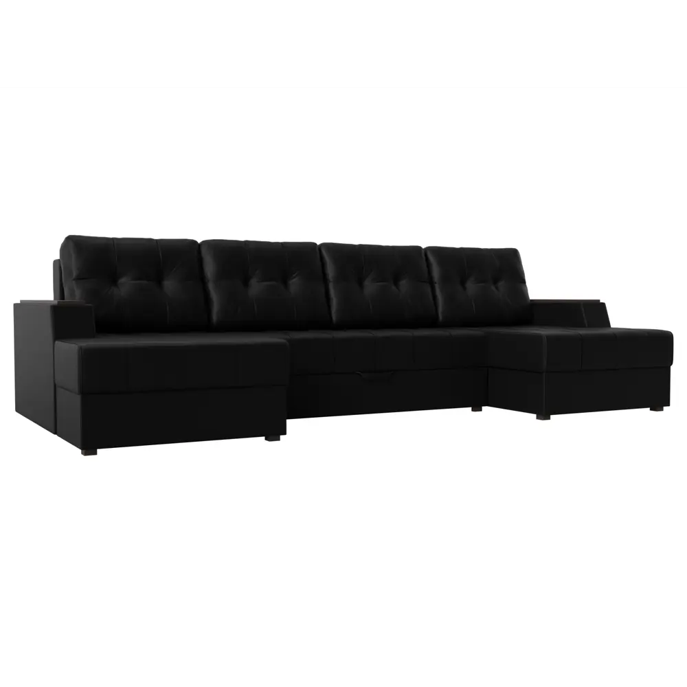 Фото Диван Лига Диванов Эмир 27997 312x85x150 см искусственная кожа цвет черный