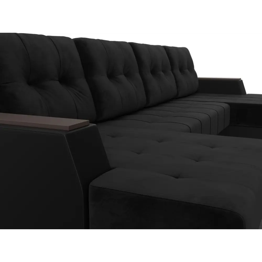 Фото 3 Диван Лига Диванов Эмир 110989 312x85x150 см велюр цвет черный/черный Фото 3 Диван Лига Диванов Эмир 110989 312x85x150 см велюр цвет черный/черный