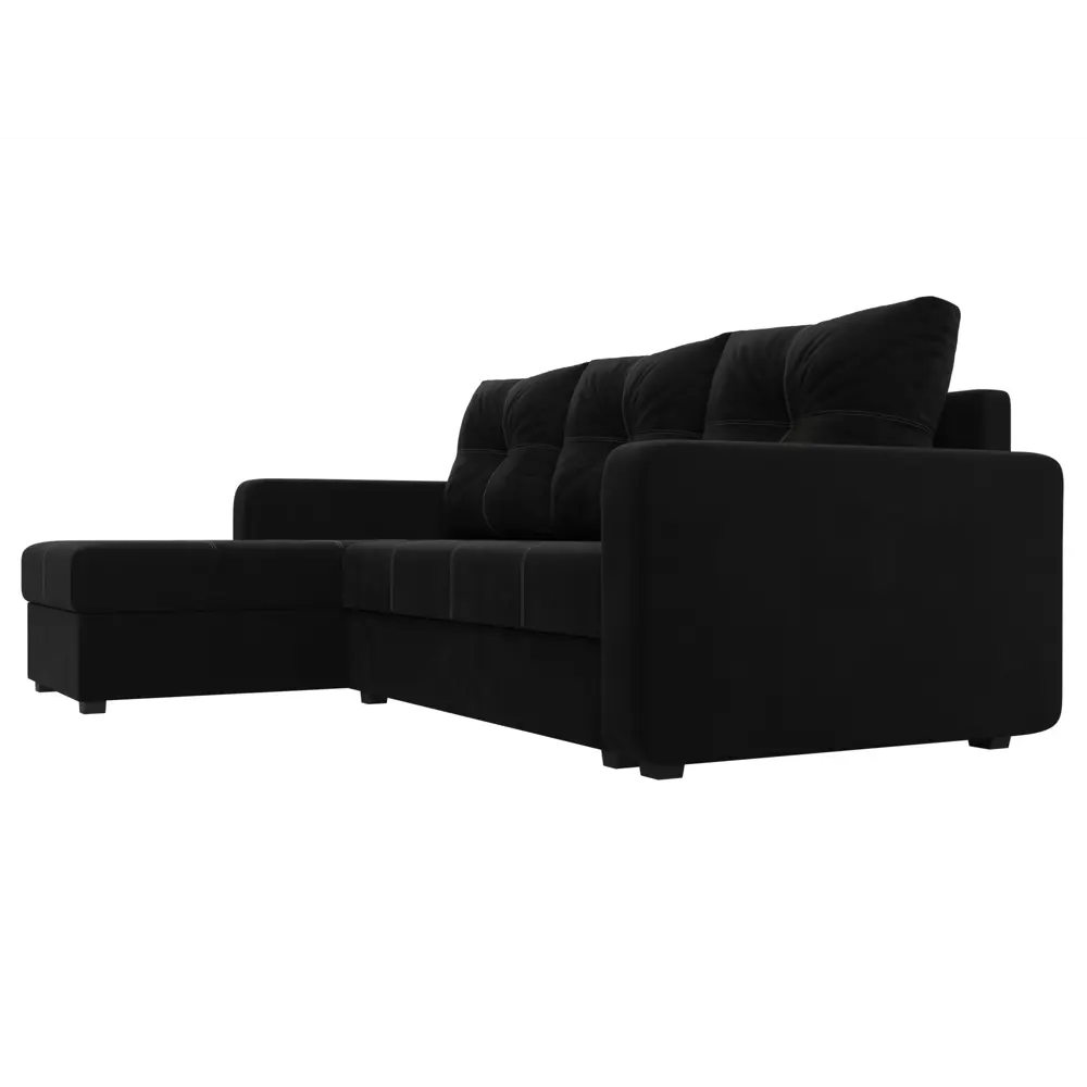 Фото 4 Диван угловой Ливерпуль Лайт левый угол Лига диванов 117734L 230x88x140 см микровельвет цвет черный