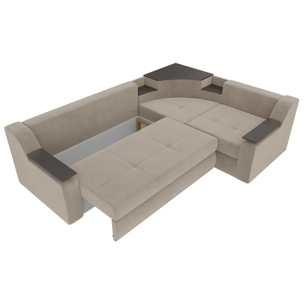 Фото 7 Диван Лига Диванов Тесей 107611 254x74x184 см велюр цвет бежевый