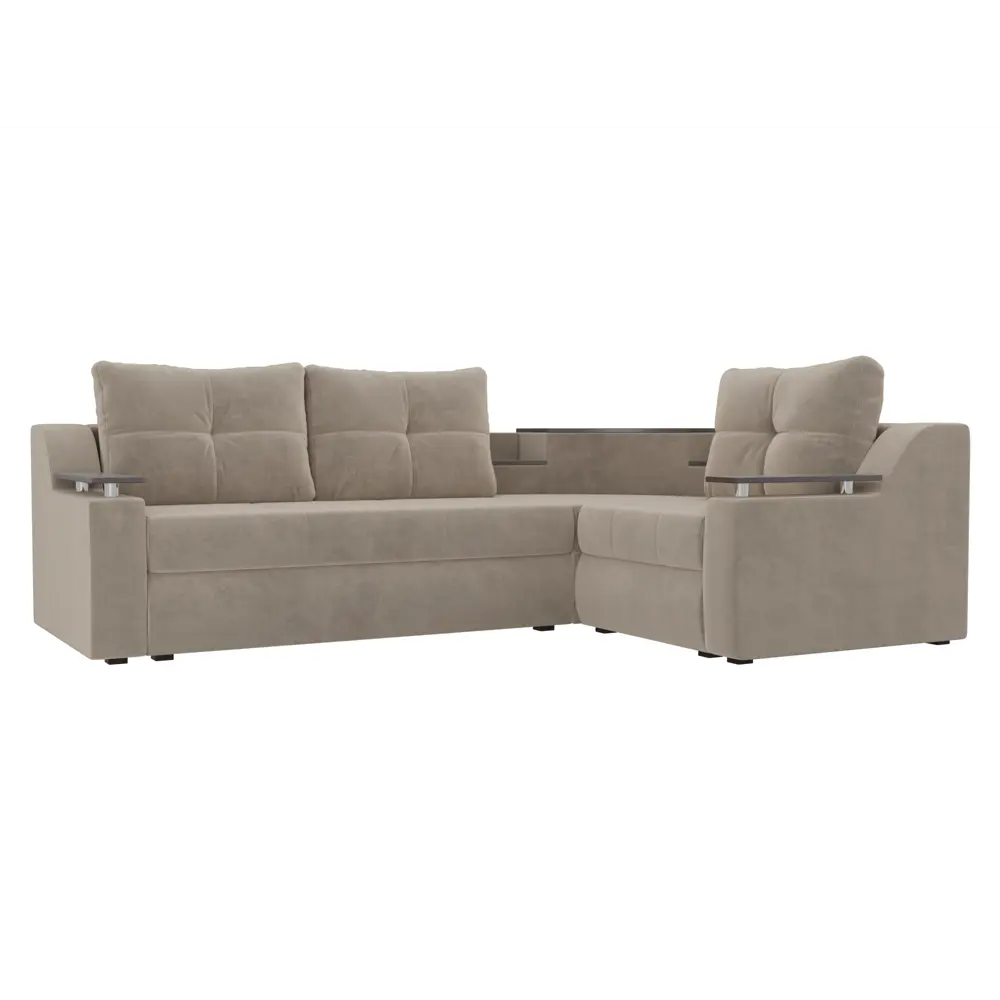 Фото Диван Лига Диванов Тесей 107611 254x74x184 см велюр цвет бежевый