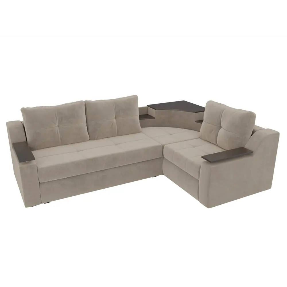 Фото 2 Диван Лига Диванов Тесей 107611 254x74x184 см велюр цвет бежевый