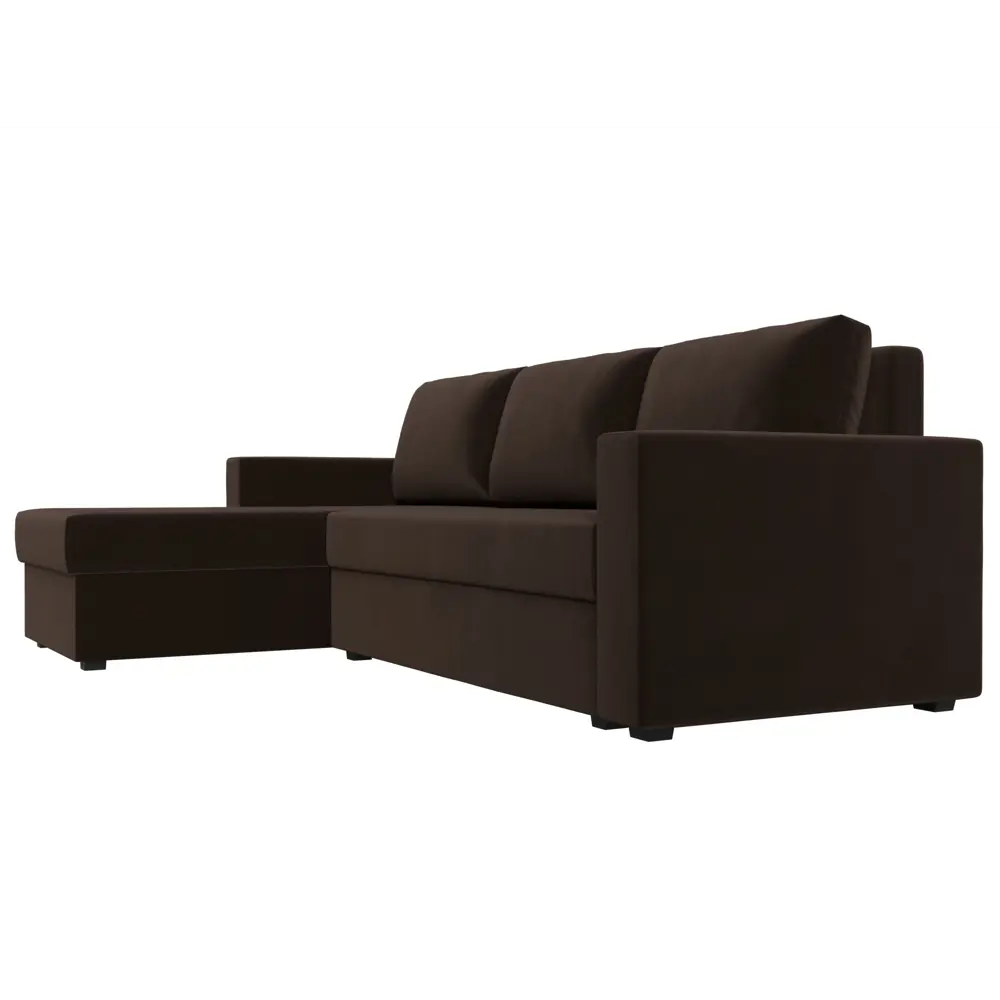 Фото 4 Диван угловой Траумберг Лайт левый угол Лига диванов 117133L 227x90x141 см микровельвет цвет коричневый